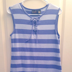 C & B Sport purple & lilac striped ribbed dress